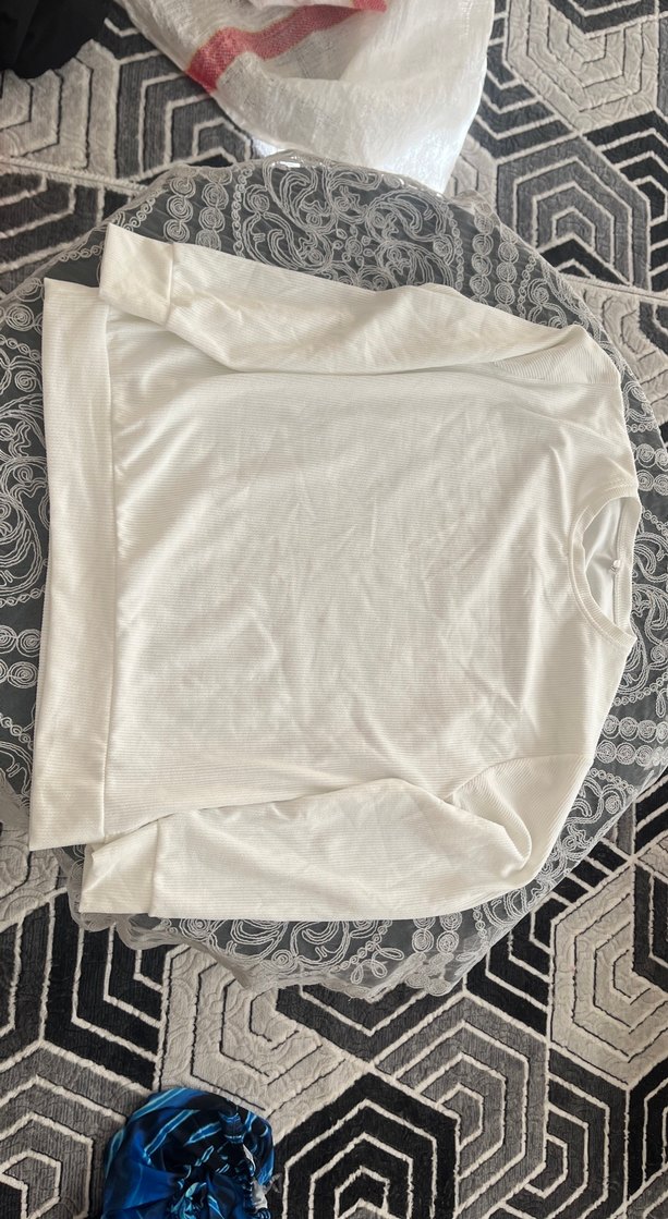 Kadın Beyaz Uzun Kollu Sweatshirt - Görsel 2