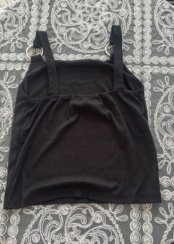 Kadın Siyah Gösterişli Askılı Atlet - Görsel 2