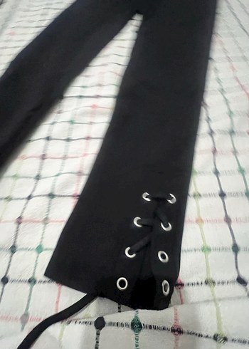 Siyah Kadın Midi Kumaş Pantolon tayt - Görsel 2