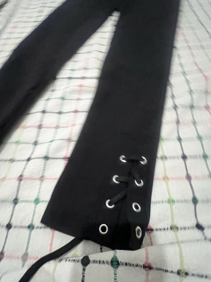 Siyah Kadın Midi Kumaş Pantolon tayt - Görsel 2