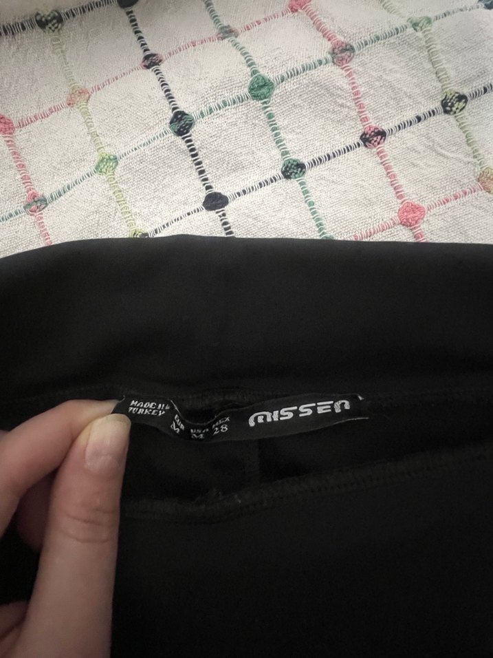 Siyah Kadın Midi Kumaş Pantolon tayt - Görsel 4