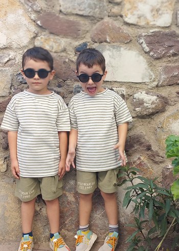 Erkek Bebek Çizgili Tişört ve Şort Takımı - Görsel 2