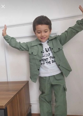 Erkek Çocuk pantolon,badi ve ceketli 3lü takım - Görsel 4