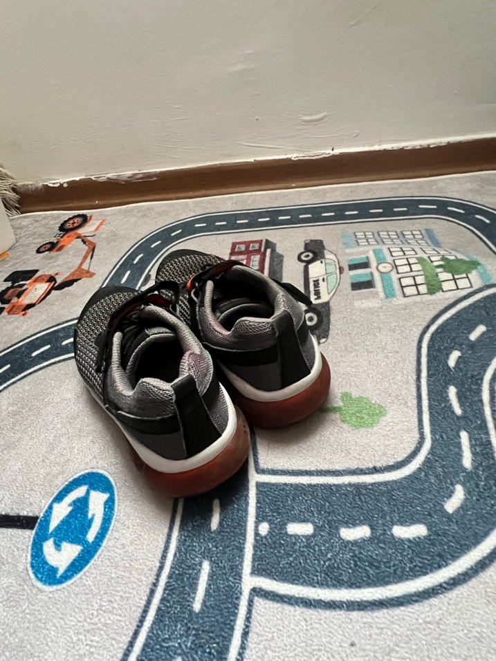 Gri Bağcıklı & Cırt Cırtlı Erkek Çocuk Spor Ayakkabı - Görsel 5