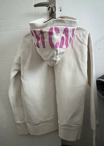 Beyaz Baskılı Kadın Sweatshirt - Görsel 4