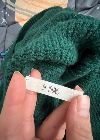 Kadın Yeşil Boğazlı Triko Kazak - Görsel 2