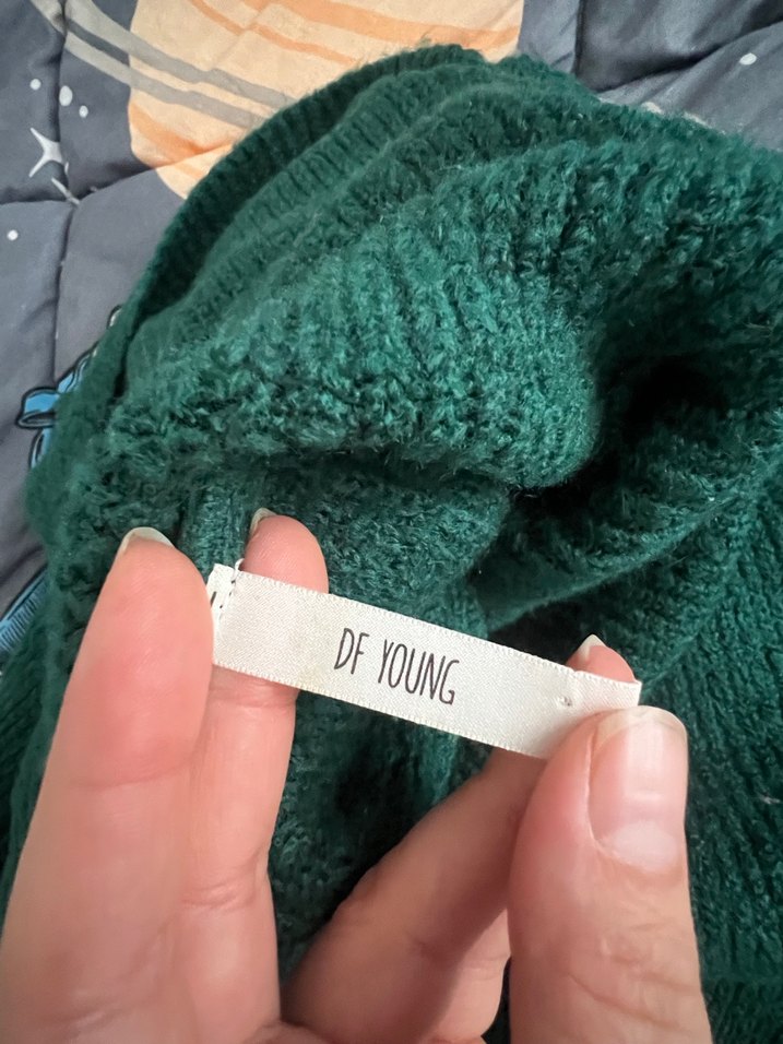 Kadın Yeşil Boğazlı Triko Kazak - Görsel 2