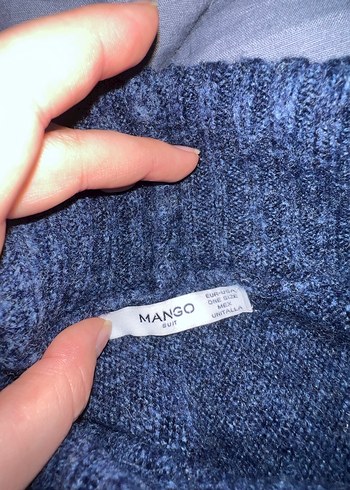 Lacivert Kadın Boğazlı Salaş Örgü Kazak - Görsel 3