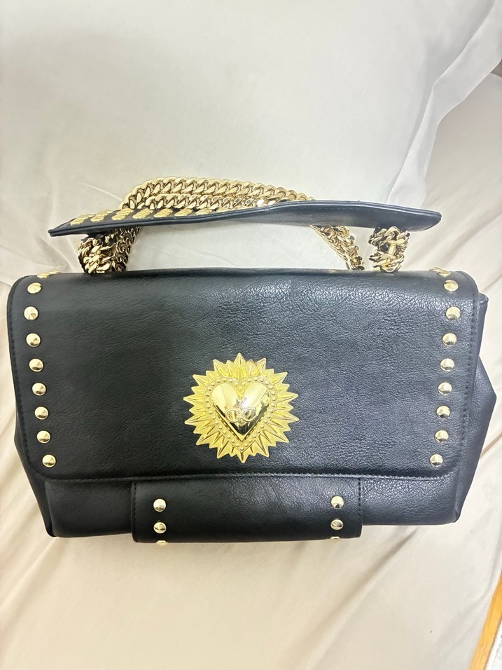 Zincir Detaylı Siyah Deri Kadın Çanta - Görsel 2