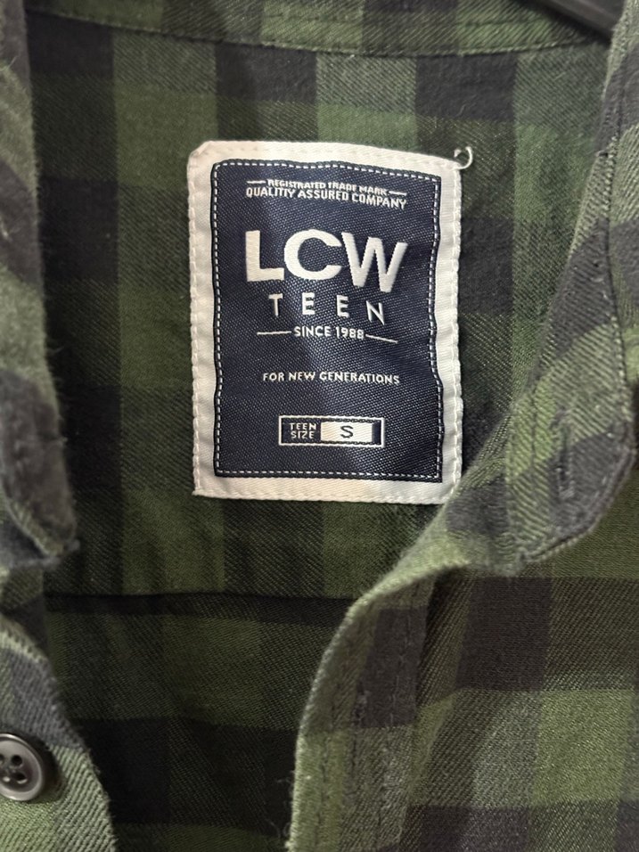 Erkek Yeşil Kareli Uzun Kollu Gömlek - Görsel 2