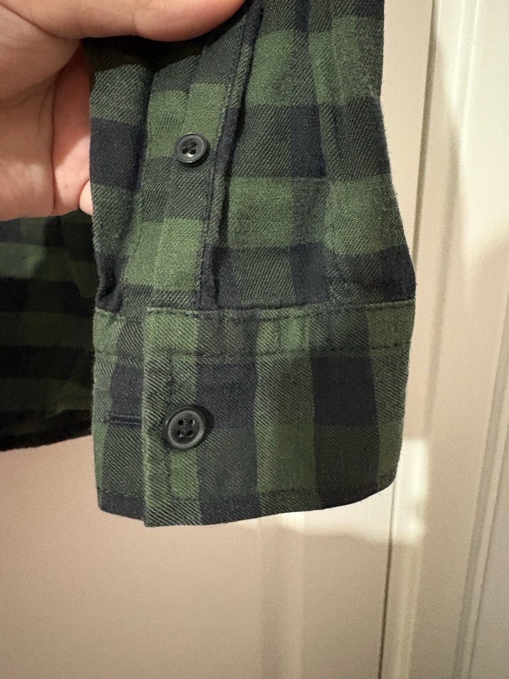 Erkek Yeşil Kareli Uzun Kollu Gömlek - Görsel 3