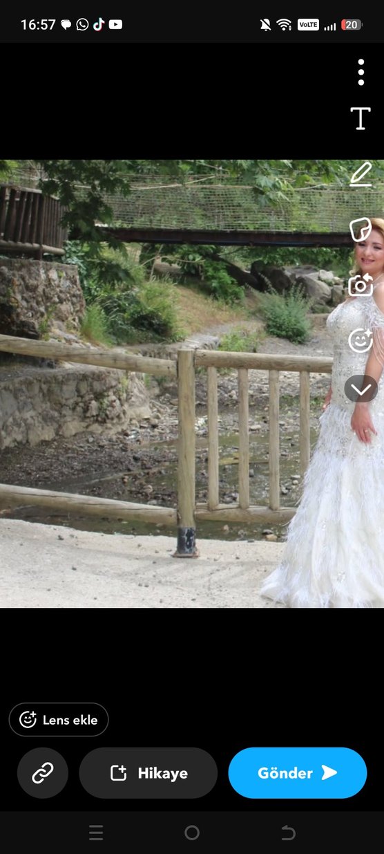 Bohem Tarzı V Yaka Uzun Denizkızı Gelinlik - Görsel 3