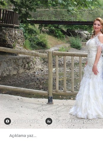 Uzun Kuyruklu V Yaka Kolsuz Denizkızı Gelinlik - Görsel 3