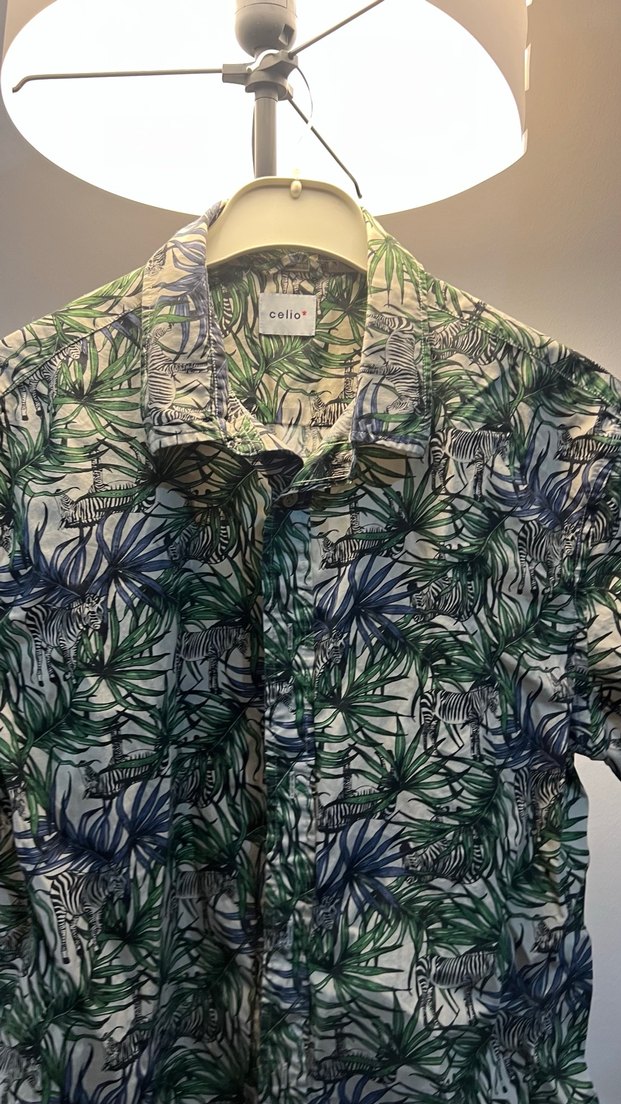 Yeşil Desenli Kısa Kollu Erkek Gömlek - Görsel 2