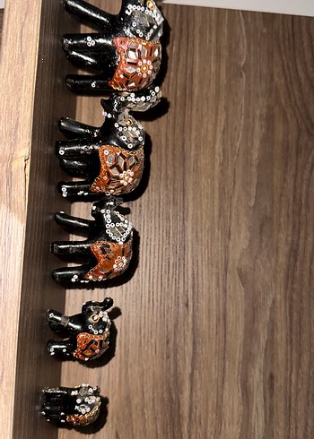 Koyu Camel Renkli Fil Figürleri Seti - Görsel 2