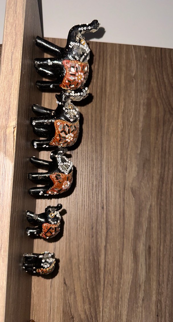 Koyu Camel Renkli Fil Figürleri Seti - Görsel 2