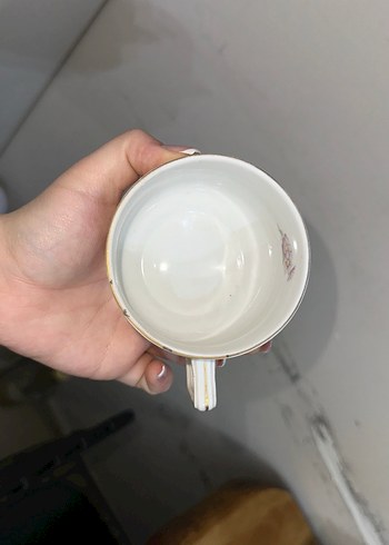 Çiçek Desenli Beyaz Porselen Fincan Takımı - Görsel 6