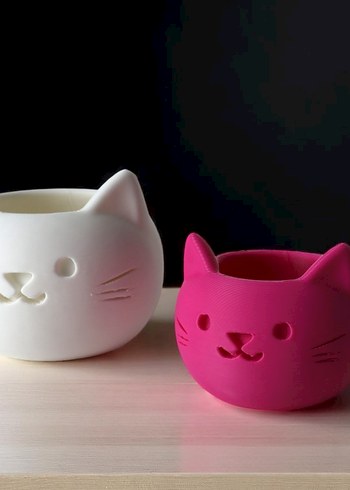 Kedi Figürlü Saksı - Görsel 3