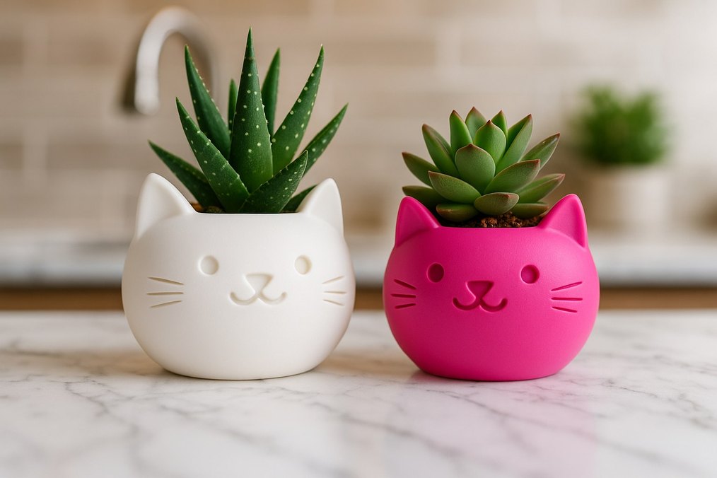 Kedi Figürlü Saksı - Görsel 2