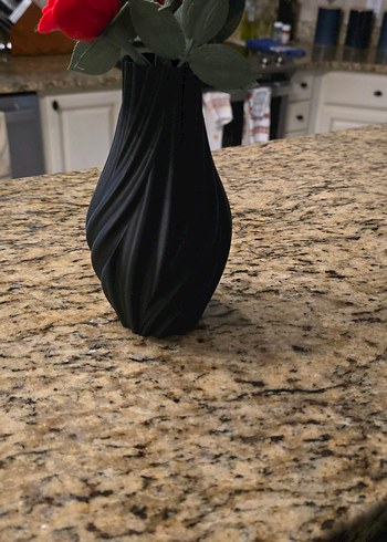 Koyu Mavi Dalgalı Seramik Vazo - Görsel 2