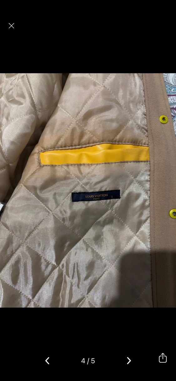 Louis vuitton kolları deri kolej ceket - Görsel 3