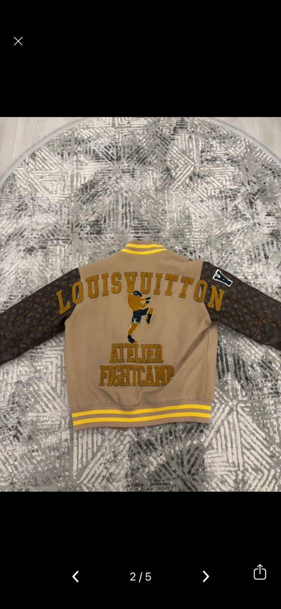 Louis vuitton kolları deri kolej ceket - Görsel 2