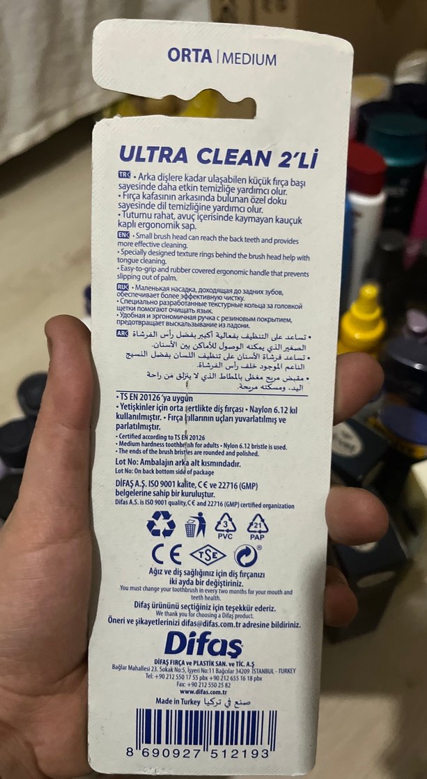 Difas Ultra Clean 2'li Diş Fırçası Orta Sert - Görsel 2