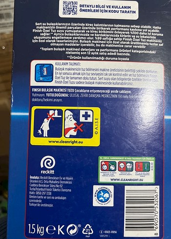 Finish Özel Tuz 1.5 Kg Mavi Kutuda - Görsel 2