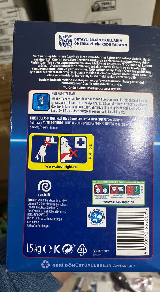 Finish Özel Tuz 1.5 Kg Mavi Kutuda - Görsel 2