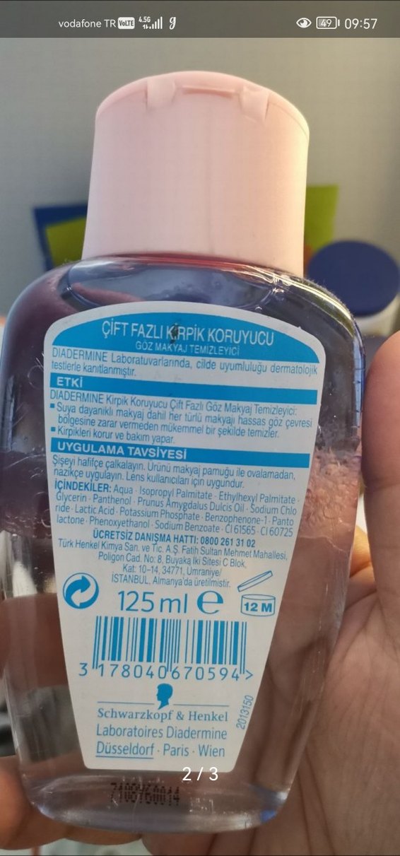 Diadermine Çift Fazlı Kirpik Koruyucu Göz Makyaj Temizleyici - Görsel 2