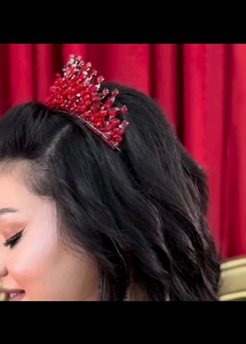 Kırmızı Bordo Kına Taç Tacı - Görsel 3