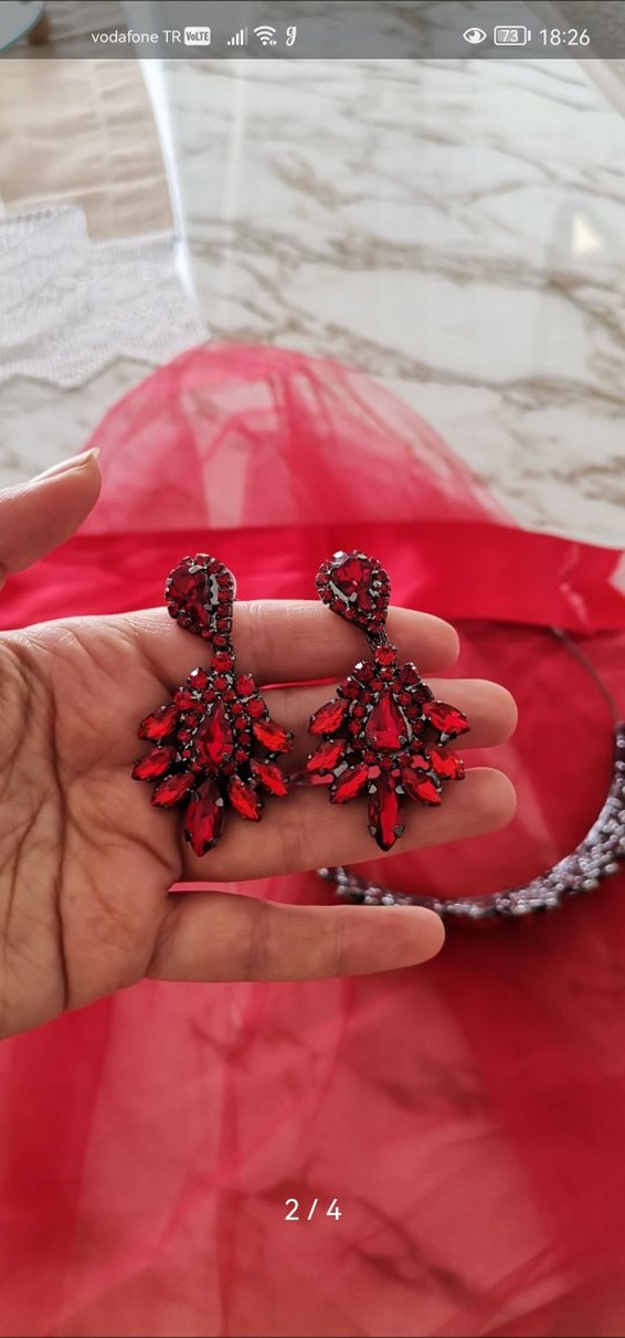 Kırmızı Bordo Kına Taç Tacı - Görsel 2