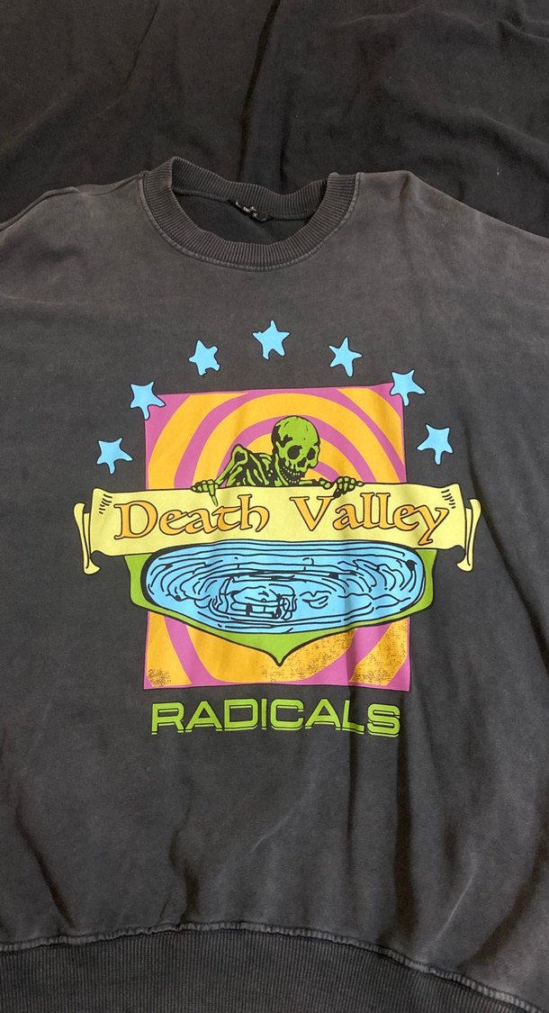 Gri Oversize Rock Punk Sweatshirt - Görsel 3