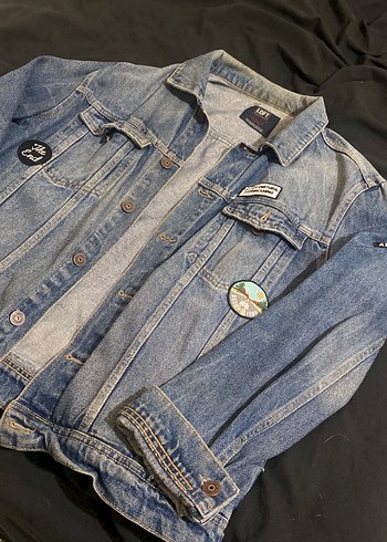 Düğmeli Mavi Kadın Denim Ceket - Görsel 3