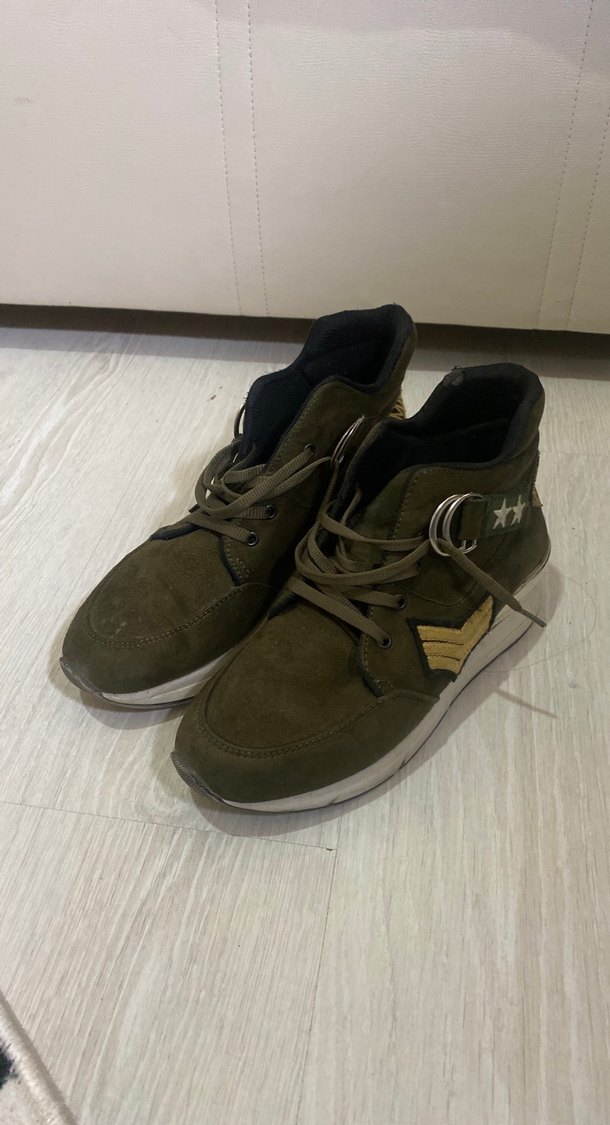 Kemer Detaylı Süet Kamuflaj Kadın Bot - Görsel 4