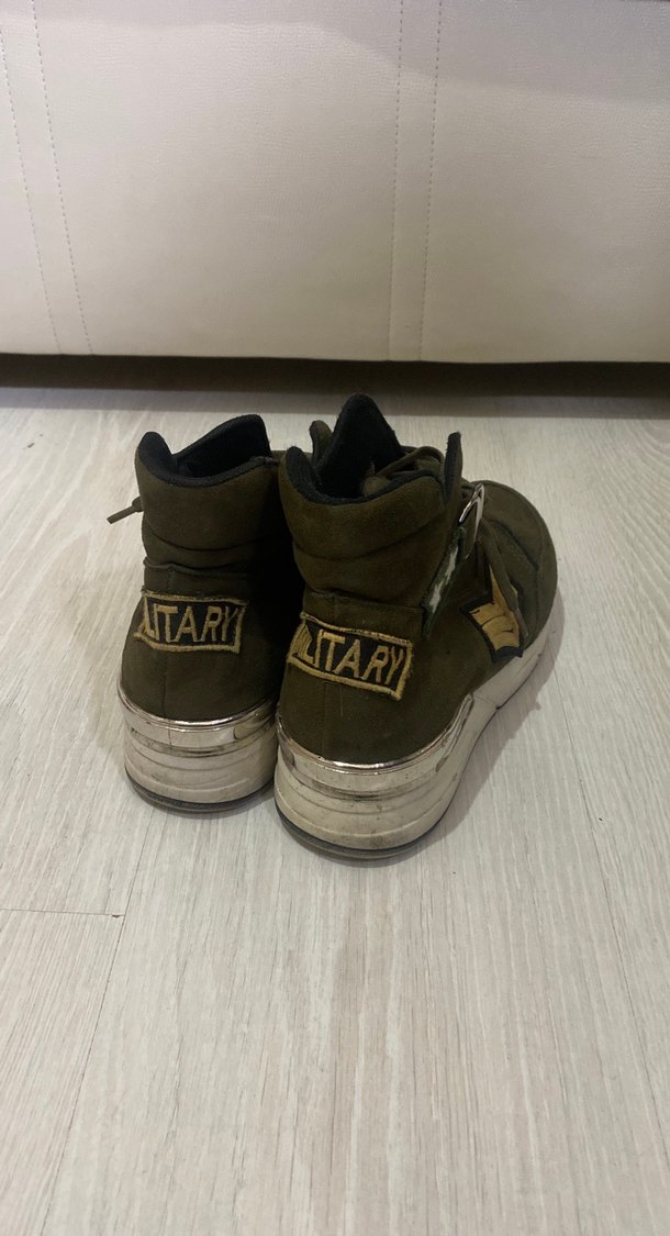 Kemer Detaylı Süet Kamuflaj Kadın Bot - Görsel 3