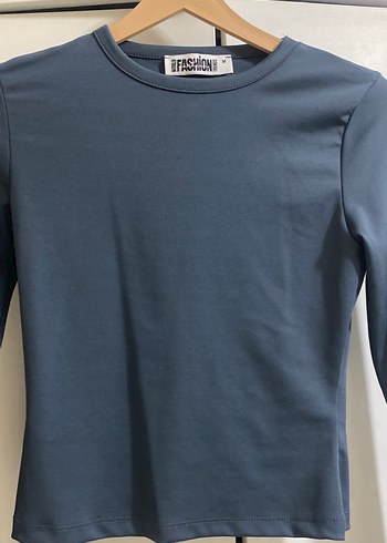 Mavi Uzun Kollu Basic Kadın Tişört - Görsel 5