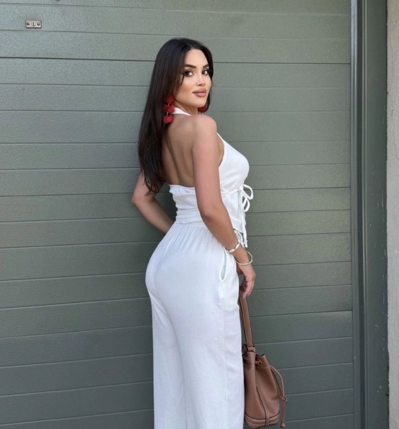 Beyaz Keten Kadın Bohem wrap top - Görsel 4