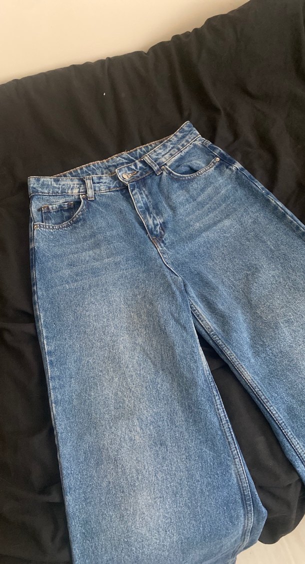 Geniş Kesim Midi Mavi Denim Kadın Jean - Görsel 2