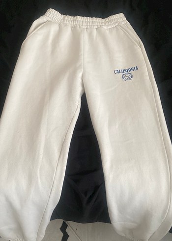 Beyaz Kadın Pamuklu Sweatpant - Görsel 2