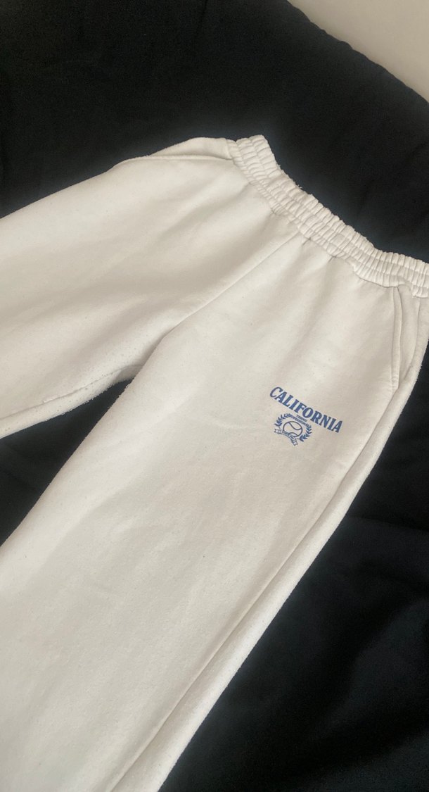 Beyaz Kadın Pamuklu Sweatpant - Görsel 4