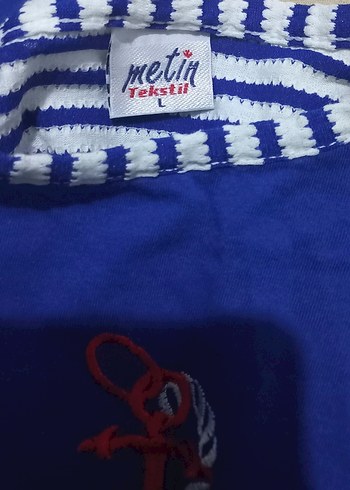 Mavi Çizgili V Yaka kısa Elbise - Görsel 2