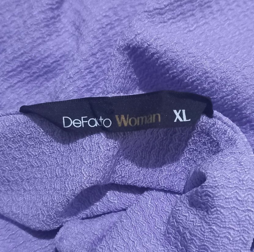 Lila Midi Keten Rahat Elbise - Görsel 2