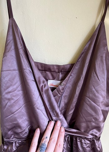 Lil & Lavantin Saten Gül Kurusu Tulum | Bağlamalı Paça Detaylı - Görsel 6