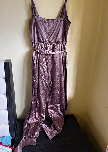 Lil & Lavantin Saten Gül Kurusu Tulum | Bağlamalı Paça Detaylı - Görsel 2