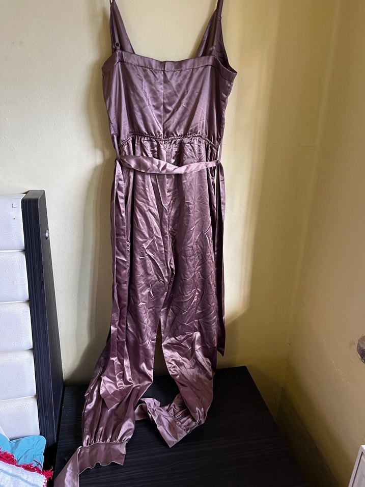 Lil & Lavantin Saten Gül Kurusu Tulum | Bağlamalı Paça Detaylı - Görsel 2