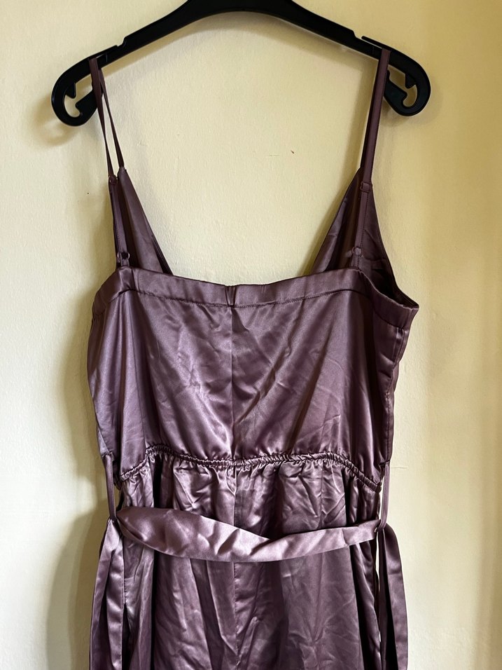 Lil & Lavantin Saten Gül Kurusu Tulum | Bağlamalı Paça Detaylı - Görsel 4