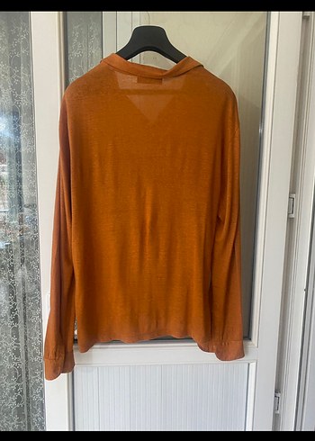 Erkek Bej Keten Triko Polo Yaka Kazak - Görsel 5