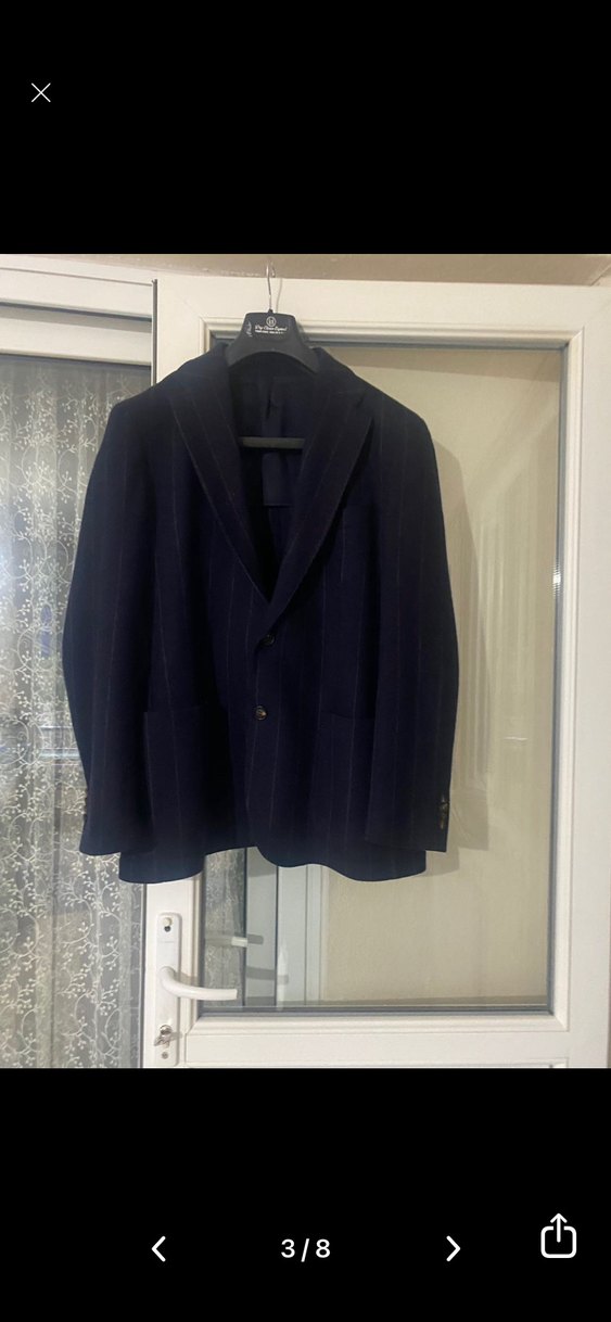 Erkek Lacivert Kumaş Takım Elbise Ceket - Görsel 2