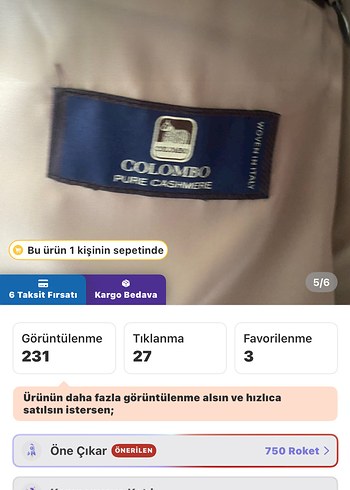 Bej Düğmeli Erkek Yün Kaban - Görsel 3